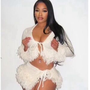 Fringe Knit Two-Piece Set